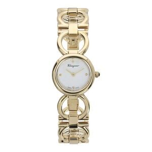 Ferragamo Double Gancini Bracelet Watch Gold Womens